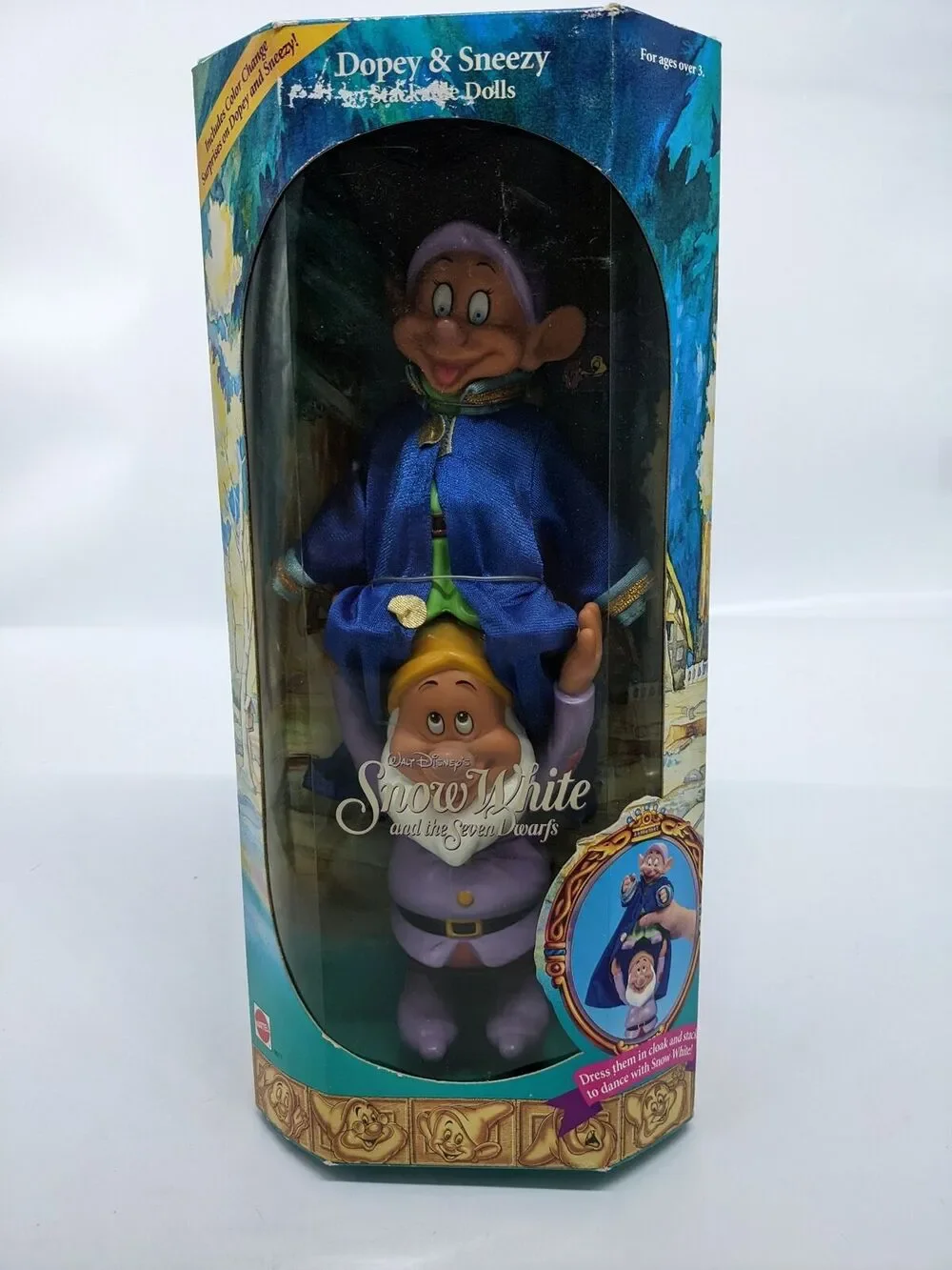 Disney - Dopey and Sneezy Doll - 1992 - 0611 - Snow White and the Seven Dwarfs